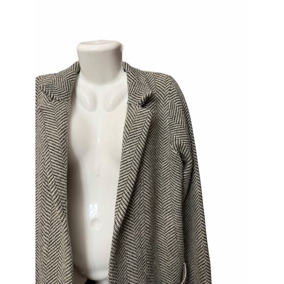 Sincerely Jules Women’s Chevron Black/Gray Soft Open Front Sweater Pockets SZ L - Picture 4 of 8